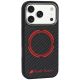 2. Audi RSQ Carbon Fiber Sport Red Circle MagSafe Case for iPhone 18 Pro / 17 Pro - Black