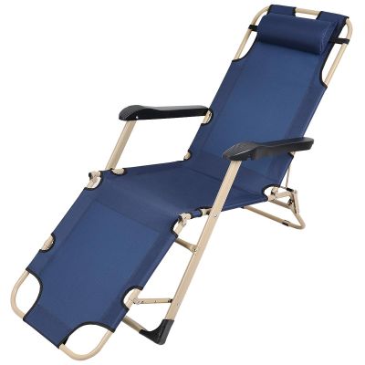 3. GARDA MULTI-POSITION TRAVEL CHAIR WITH HEADREST NAVY BLUE - BEIGE