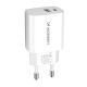 3. Wozinsky WGWCW USB-A USB-C 20W Wall Charger - White