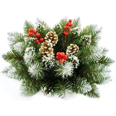 9. LARGE DIAMOND WREATH WITH ROWAN BERRIES AND PINE CONES SASKA GARDEN