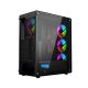 6. GEMBIRD FORNAX 400X MIDI-TOWER CASE (2X USB 3.0, 1X USB 2.0, HD AUDIO, GLASS SIDE PANEL, ARGB BACKLIGHT) BLACK