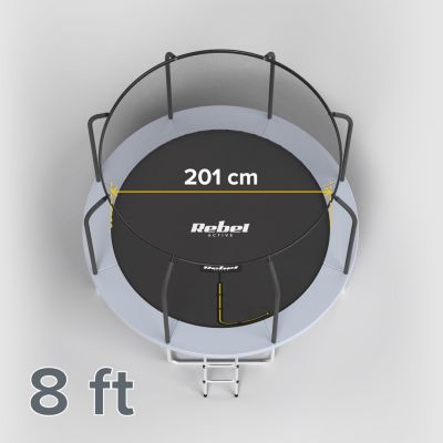 3. REBEL ACTIVE TRAMPOLINE PRO 8FT/244CM, NET, LADDER RBA-8001