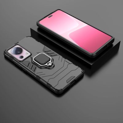 5. Ring Armor case for Xiaomi 13 Lite armored cover magnetic holder ring black