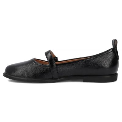 3. Women's leather ballet flats with a belt, black Filippo DP7742