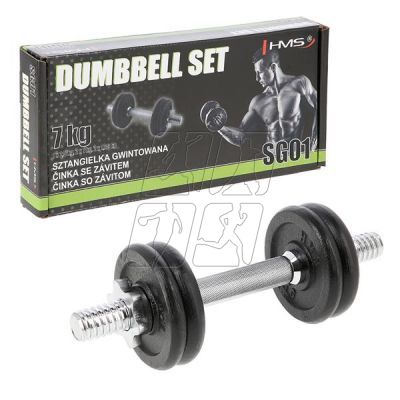 5. HMS SG01 threaded dumbbell 7 kg