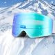 4. Qunature White Frameless Ski Goggles - White