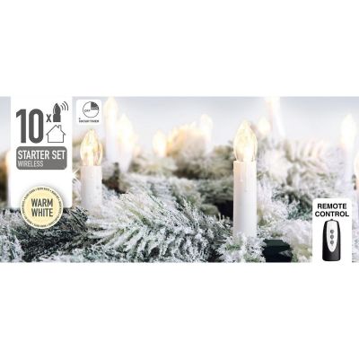 10. CHRISTMAS TREE LIGHTS CANDLES TIMER REMOTE CONTROL 10 LED WARM WHITE