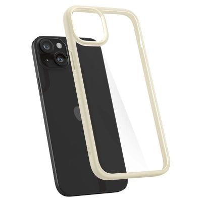 7. Spigen Crystal Hybrid iPhone 15 Plus Case - Transparent Beige