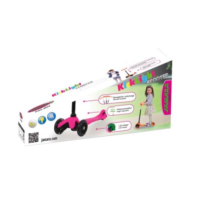3. Jamara 460497 Scooter Kids Three-Wheel Scooter Black, Pink