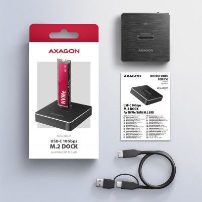 10. Axagon ADSA-M2C11 Hard Drive Docking Station USB 3.2 Gen 2 (3.1 Gen 2) Type-C Black