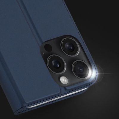 14. Dux Ducis Skin Pro iPhone 16 Pro Max Case with Flip and Card Slot - Blue