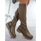 7. Women's khaki platform boots Potocki 25-12729