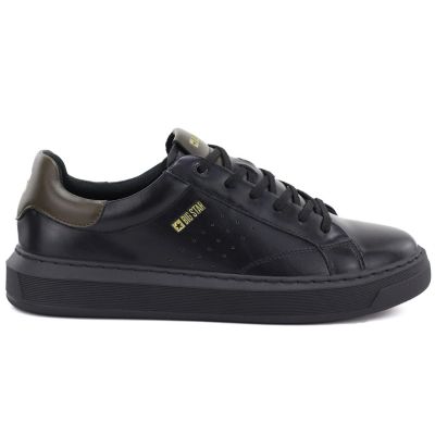 6. Men’s leather sports shoes, black sneakers Big Star UU174291