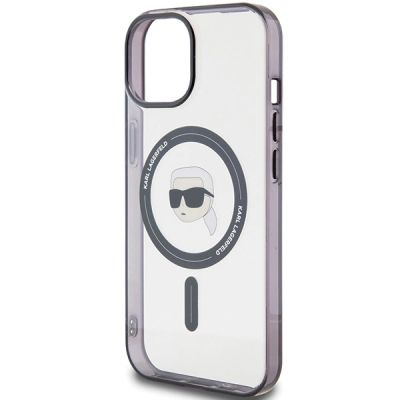 6. Karl Lagerfeld KLHMP15MHKHNOTK iPhone 15 Plus 6.7" transparent hardcase IML Karl`s Head MagSafe