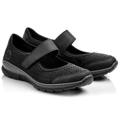 13. Comfortable Rieker W RKR575 openwork shoes, black