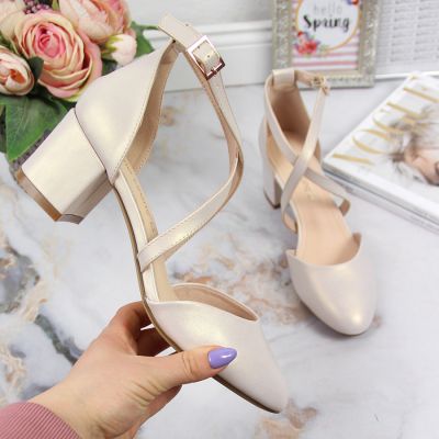 Sergio Leone W SK365B strappy sandals in pearl beige 