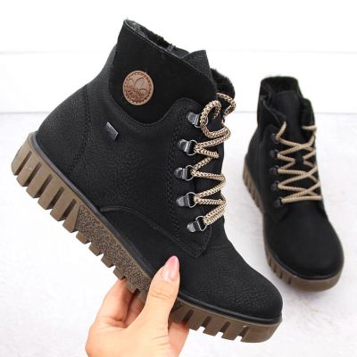 33. Waterproof black women's hiking ankle boots Rieker Y3433-00