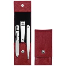 Zwilling Classic Inox Travel Set – Leather Case, 3-Piece – Red