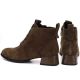 10. Women's leather ankle boots with heels, camel suede, Vinceza FIO27-67036