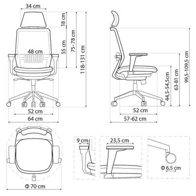 3. Ergonomic SPECTRUM office chair, black