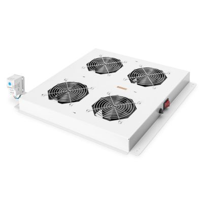 19. DIGITUS ventilation panel for 19'' cabinets, Basic, Hyper, Unique series, 4 x fan, thermostat, gray
