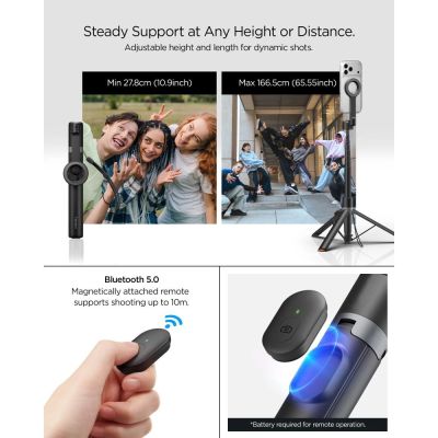 14. Spigen S582W Bluetooth Selfie Stick - Black