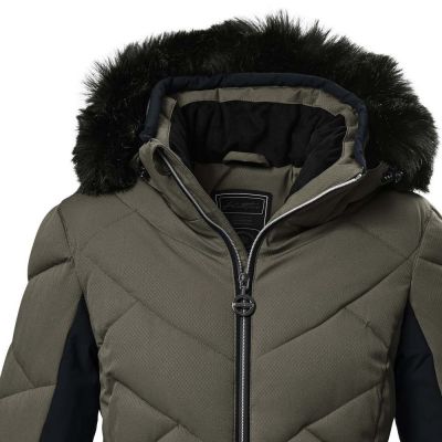 3. Killtec KSW 102 women's ski jacket, quilted, with a detachable hood, brown (42039/311)