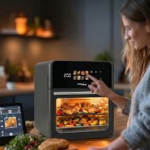 GREENBLUE FAT-FREE AIR FRYER, POWERFUL 1800W, CAPACITY 10L, 8 PROGRAMS, ACCESSORIES, TIMER GB950