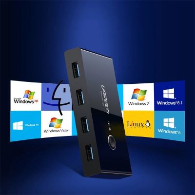 4. Ugreen switch box HUB switch 4x USB 3.2 Gen 1 USB splitter for two computers black (US216 30768)
