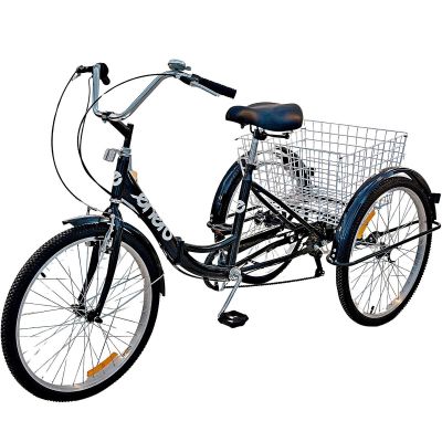 3-WHEEL FOLDING BIKE 24 BLACK SHIMANO 7-SPEED