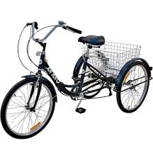 3-WHEEL FOLDING BIKE 24 BLACK SHIMANO 7-SPEED