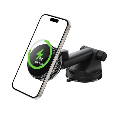 6. Acefast D67 Magnetic Dashboard Car Mount with Qi2 25W Wireless Charging and Cooling - Black