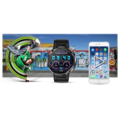 16. Gravity GT21-1+ Smartwatch Black Silicone Strap