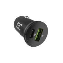 GREEN CELL CAR CHARGER GC POWERRIDE NANO38 38W 6A 1X USB-C 1X USB-A