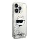 4. Karl Lagerfeld KLHCP14LLNHCCS iPhone 14 Pro 6.1" silver/silver hardcase Glitter Choupette Head