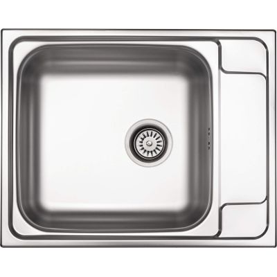 Single-bowl steel sink with drainer
