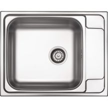 Single-bowl steel sink with drainer