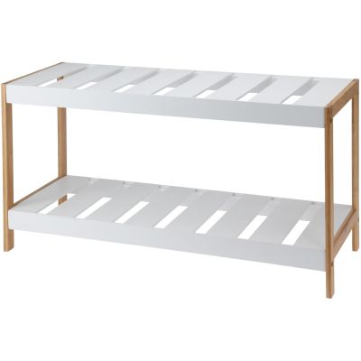 BAMBOO SHELF 2-TIERS SHOE CABINET