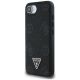 2. Guess Grained Hot Stamp Peony Triangle Logo MagSafe Case for iPhone 16e - Black