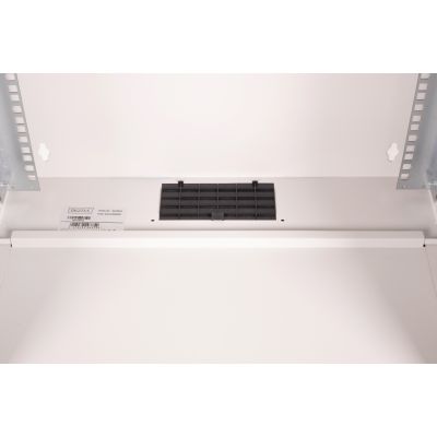 19. 19" 12U wall-mounted network cabinet, SOHO PRO 595 x 540 x 400 mm, glass door, gray, unassembled, 60 kg