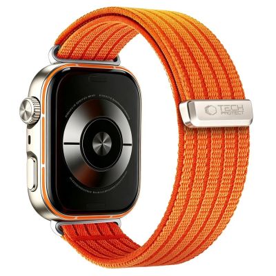 2. Tech-Protect Nylon Strap for Huawei Watch Fit 3 / 4 / 4 Pro / 5 / 5 Pro - Orange