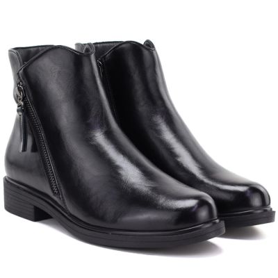 4. Women’s insulated black leather ankle boots Potocki JE19485ac
