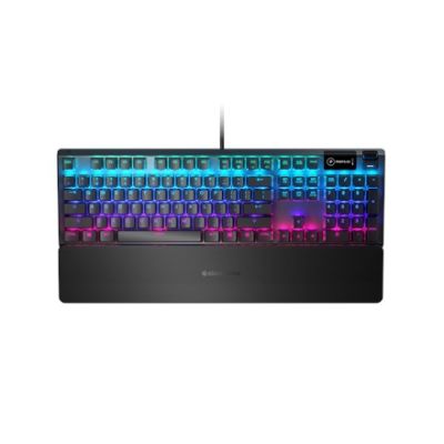9. SteelSeries Apex 5 Gaming Keyboard, US Layout, Wired, Black SteelSeries Apex 5 Gaming Keyboard Hybrid blue mechanical gaming switches guaranteed for 20 million keystrokes, intelligent OLED display