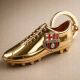 5. FC Barcelona original licensed keychain in the shape of a golden football boot B7084