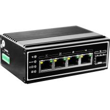 LevelOne IGP-0502 - Switch - -40 °C to 75 °C - 4 x 10/100/1000 (PoE+) + 1 x Gigabit SFP - Desktop, DIN Rail Mount, Wall Mountable - PoE+ (120 W) - DC Powered