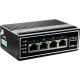 LevelOne IGP-0502 - Switch - -40 °C to 75 °C - 4 x 10/100/1000 (PoE+) + 1 x Gigabit SFP - Desktop, DIN Rail Mount, Wall Mountable - PoE+ (120 W) - DC Powered