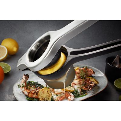 6. GEFU 13971 Citrus Juicer Nylon, Plastic, Stainless Steel Black, Stainless Steel