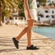 8. Women's black Big Star TT274A051 pool flip-flops with buckles