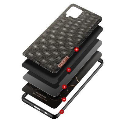 2. Dux Ducis Fino case covered with nylon material for Samsung Galaxy A42 5G green