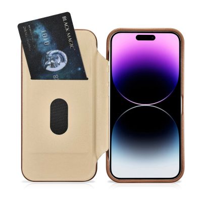 20. iCarer CE Premium Leather Folio Case iPhone 14 Pro Magnetic Flip Leather Folio Case MagSafe brown (WMI14220714-BN)